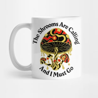 RED Black Gold Shrooms Mushroom Lover Mug